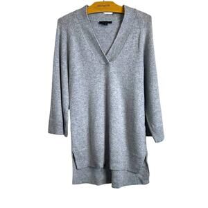 ANN TAYLOR Wool Blend V-neck Tunic Sweater in Gray Women's Size XS